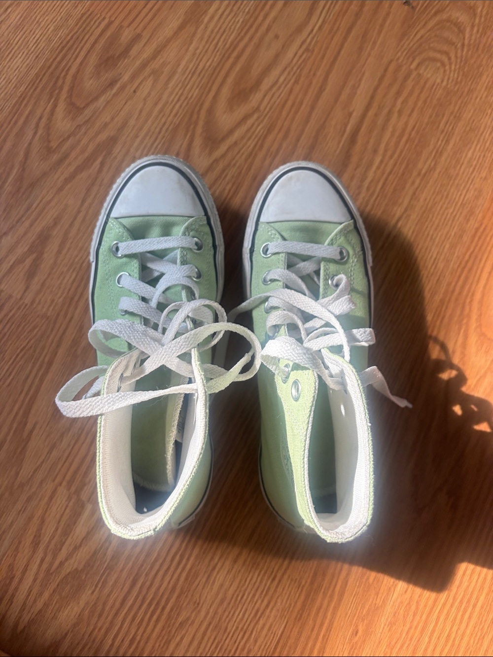 Converse High Top Sneakers in Mint Green with White Trim - Picture 4 of 5